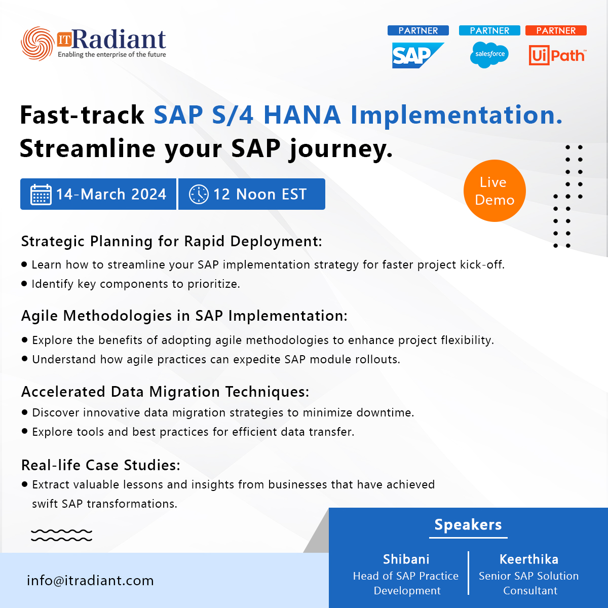 Fast track SAP S/4 HANA Implementation - ITRadiant