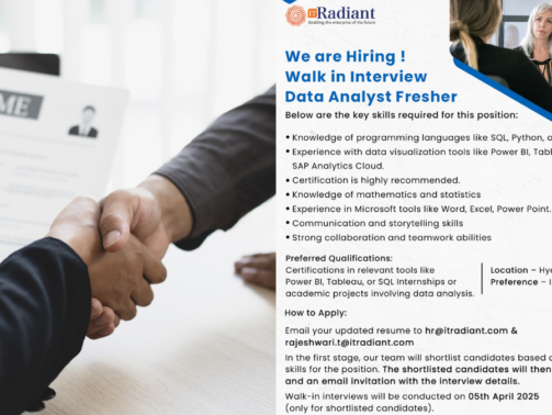 Data Analyst Fresher Hiring