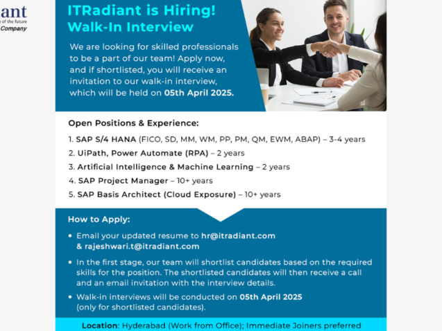 new itradiant hiring