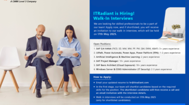 Walk in Interviews by ITRadiant