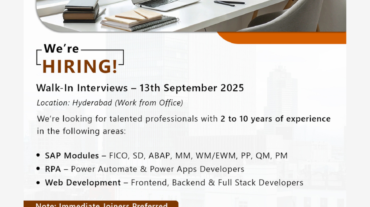 we are hiring for SAP-RPA & web development
