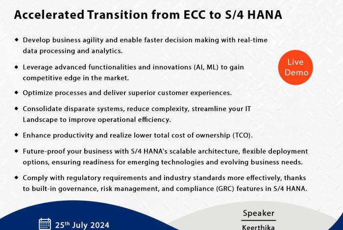 Transitioning ECC to SAP S4 HANA